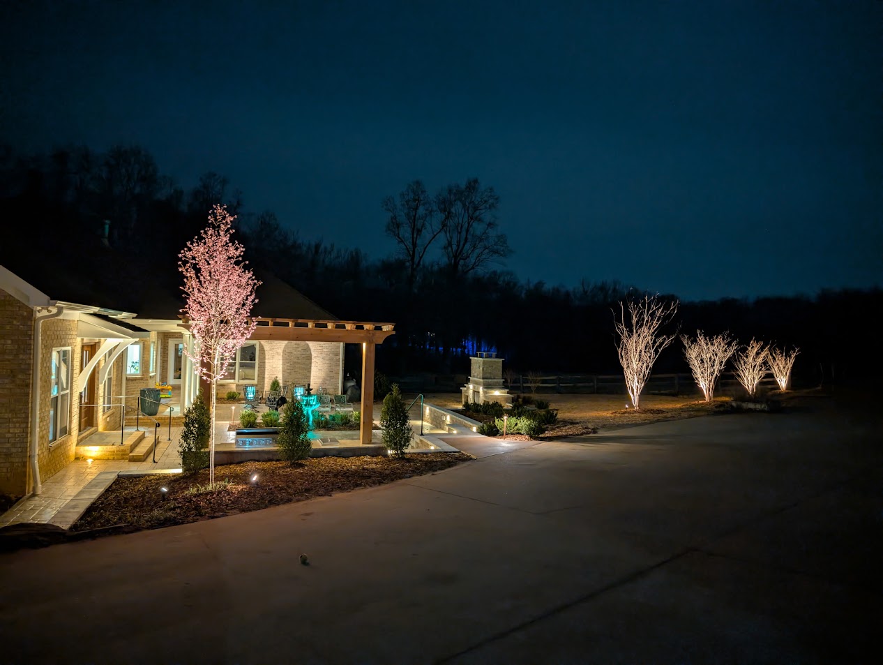 Evening landscape lighting